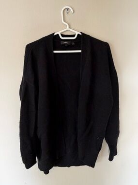 Theory Men's Black Open-Front Cardigan